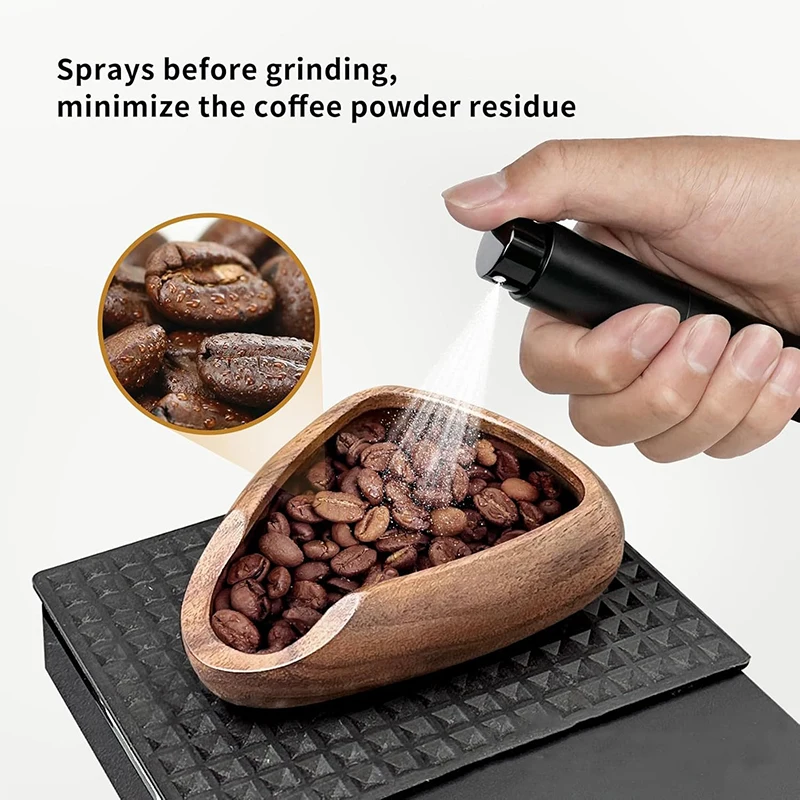 Wooden Coffee Beans Dosing Tray with Spray Bottle Set, Portable Coffee Bean Dosing Cup Espresso Coffee Accessories PTKFQJ02