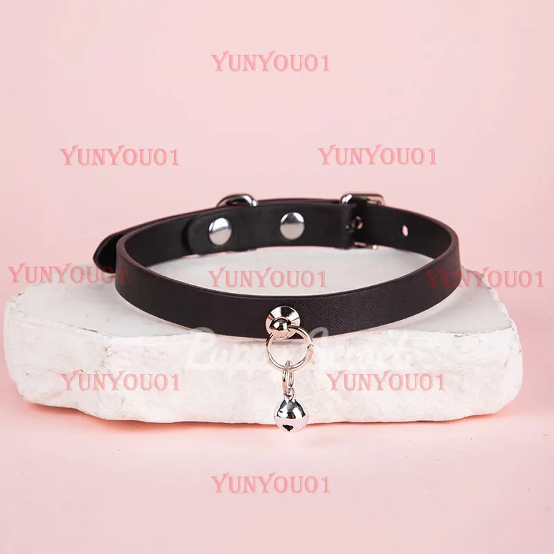 Leather Cowhide Bell K8K9 Women's M Collar Choker Going Out Neckband Jewelry Neck Ring