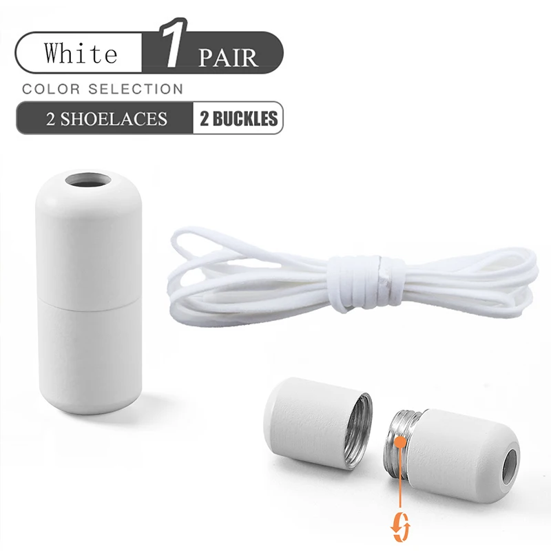 Elastische Geen Stropdas Schoenveters Halve Cirkel Veters Voor Kinderen En Volwassen Sneakers Schoenveter Quick Lui Metalen Slot Veters Schoen Strings