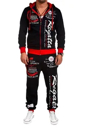 Men Casual Set, in European and American Fashionable Style, with Letter Printing, Loose - Fitting Long Sleeves and Long Trousers