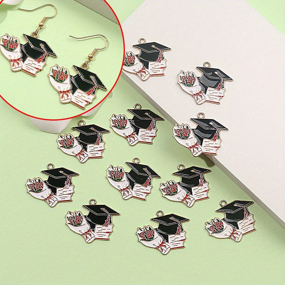 

8/18/24pcs Bachelor Hat Flower and Book Element Pendant Used for DIY Accessories, Christmas, Halloween, Thanksgiving Accessories