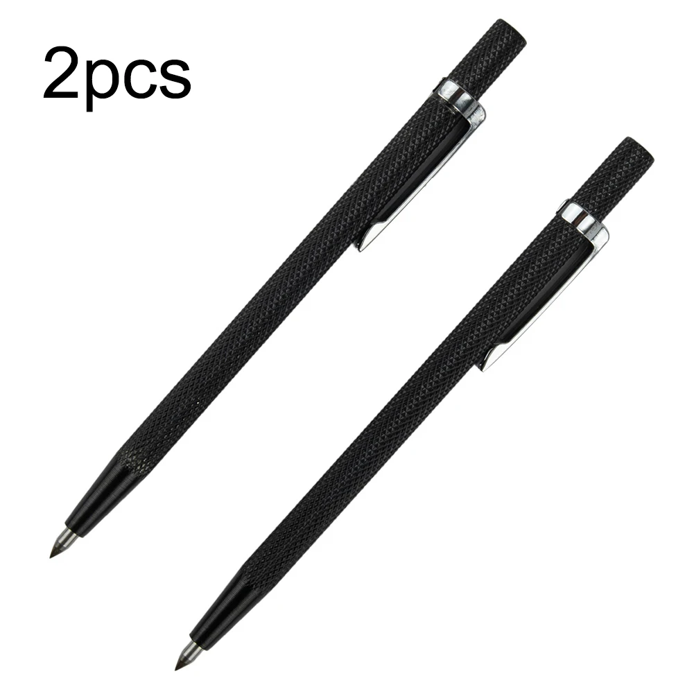 Steel Plates Cutting Pen Carbide Scriber Tungsten Carbide Tip Tungsten Steel Alloy 2PCS Hard Metal Lettering Pen Marbles