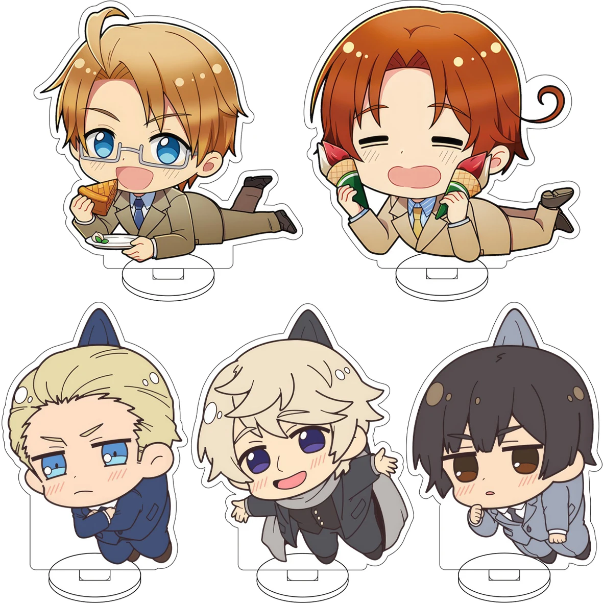 Anime de 10 cm ‌ Figura de Acrílico de Hetalia: Axis Powers, Rusia, Alemania, Ludwig, Italia, Feliciano Vargas, Adornos Bonitos, Regalos