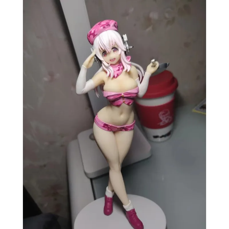 FuRyu Original:Super Sonico MILITARY GIRLS 18cm PVC Action Figure Anime Figure Model Toys Figure Collection Doll Gift