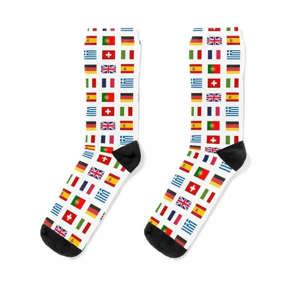 Flags of European countries Socks japanese fashion colored christmas gift Boy Child Socks Women's