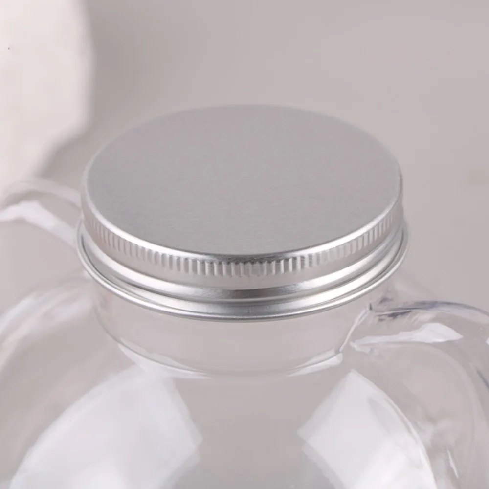 500ml New with Lids Transparent Cat Head Beverage Bottles Portable PET Water Bottle Kawaii Milk Tea Juice Bottles