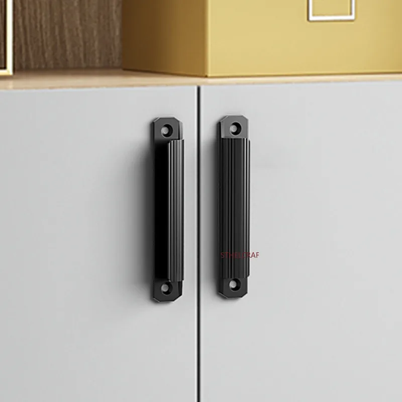 1Pc New Balcony Door Window Push-pull Handle Aluminum Alloy Barn Door Handle Cabinet Drawer Knobs Furniture Hardware with Screws