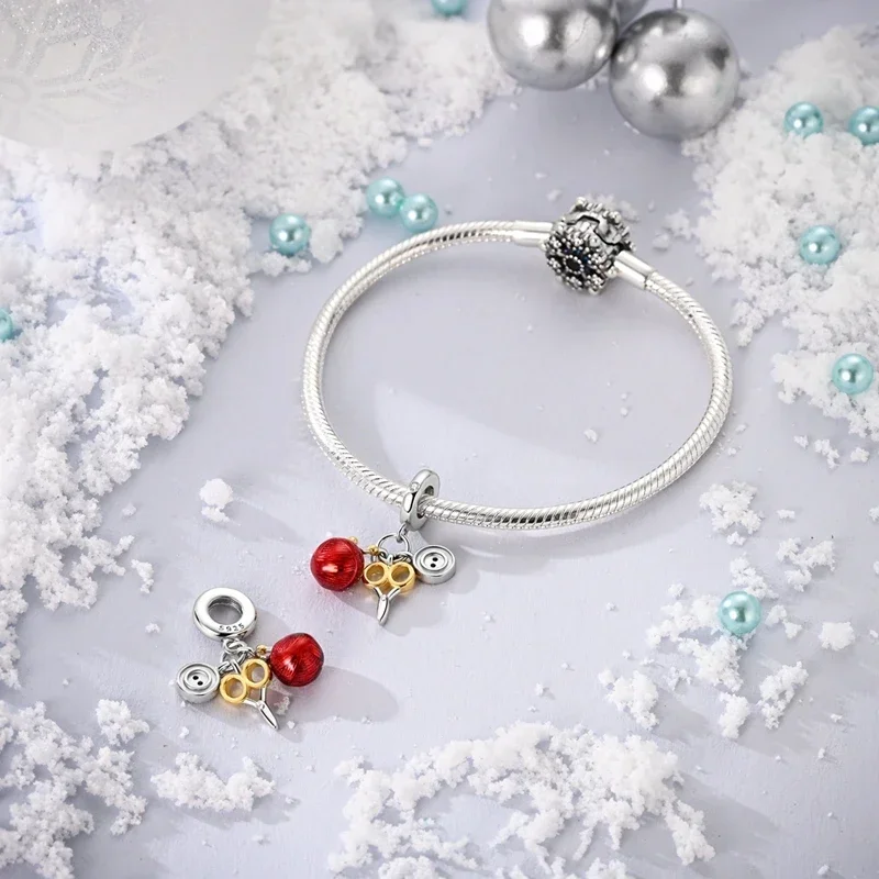 925 Sterling Silver Life Series Yarn Ball Scissors Button Charm Beading for Women fit Original Bracelet Diy Jewelry Gif