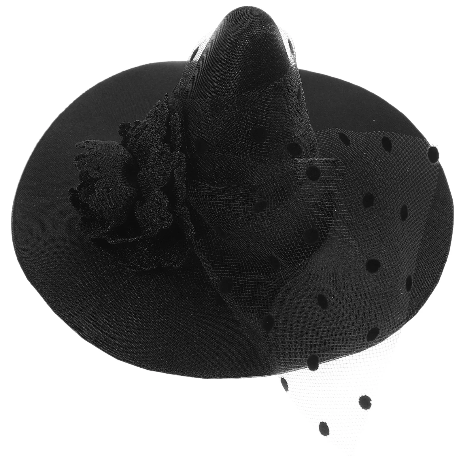 

Small Halloween Witch Hat Hair Accessory for Women Mini Wizard Hat Party Favor Masquerade Cosplay Floral Hairband Decor
