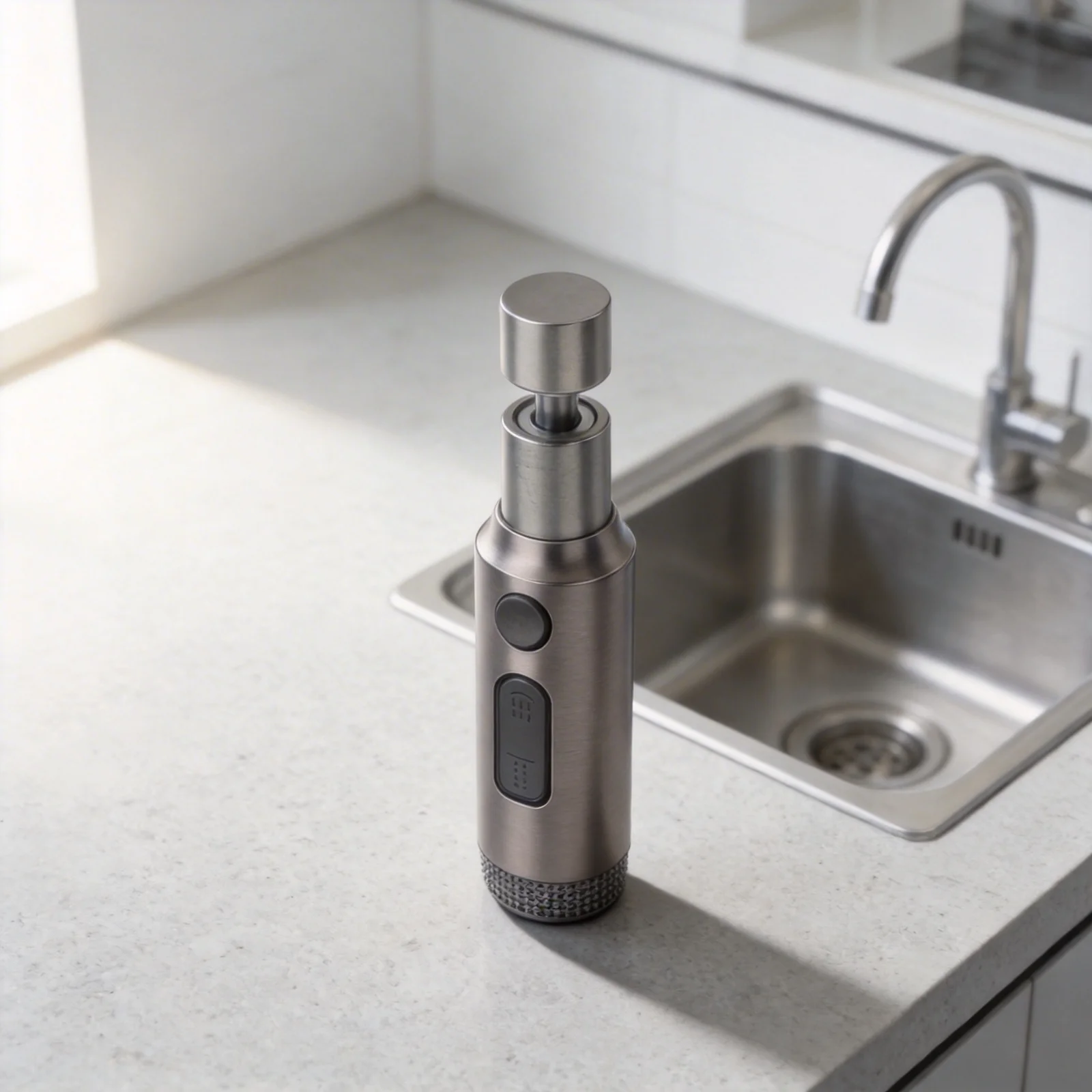 Black Adjustable Spray Head for versatile Kitchen Tap Accessory Compatible With Standard for taps Made From ABS Material