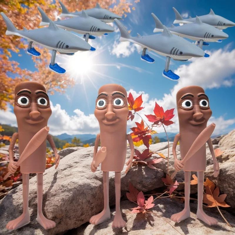 

Tungtungtung Sahur Shark 3d Printed Toy Gift Blind Box Wooden Stick Man American Mountain Sea Classic Action Toy Figures