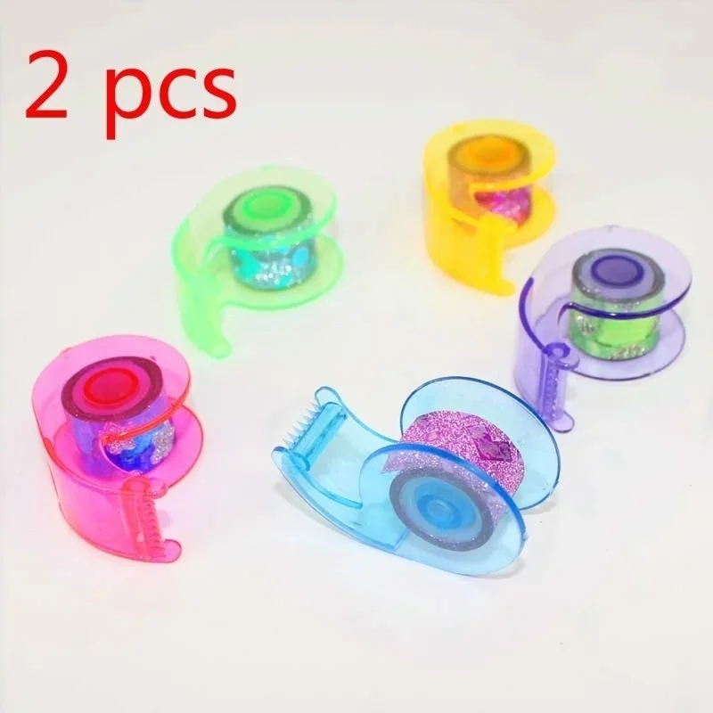 

2 шт. мини-диспенсер для ленты 1 см, дозирующая золотая блестящая лента, цветная блестящая лента, устройство для упаковки мультфильмов, офисная машина