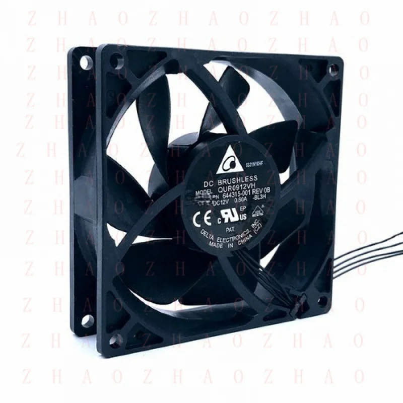 L+ for DELTA QUR0912VH 92mm 92*92*25mm 12V 0.60A 4 lines pwm 800-4000RPM cooling fan