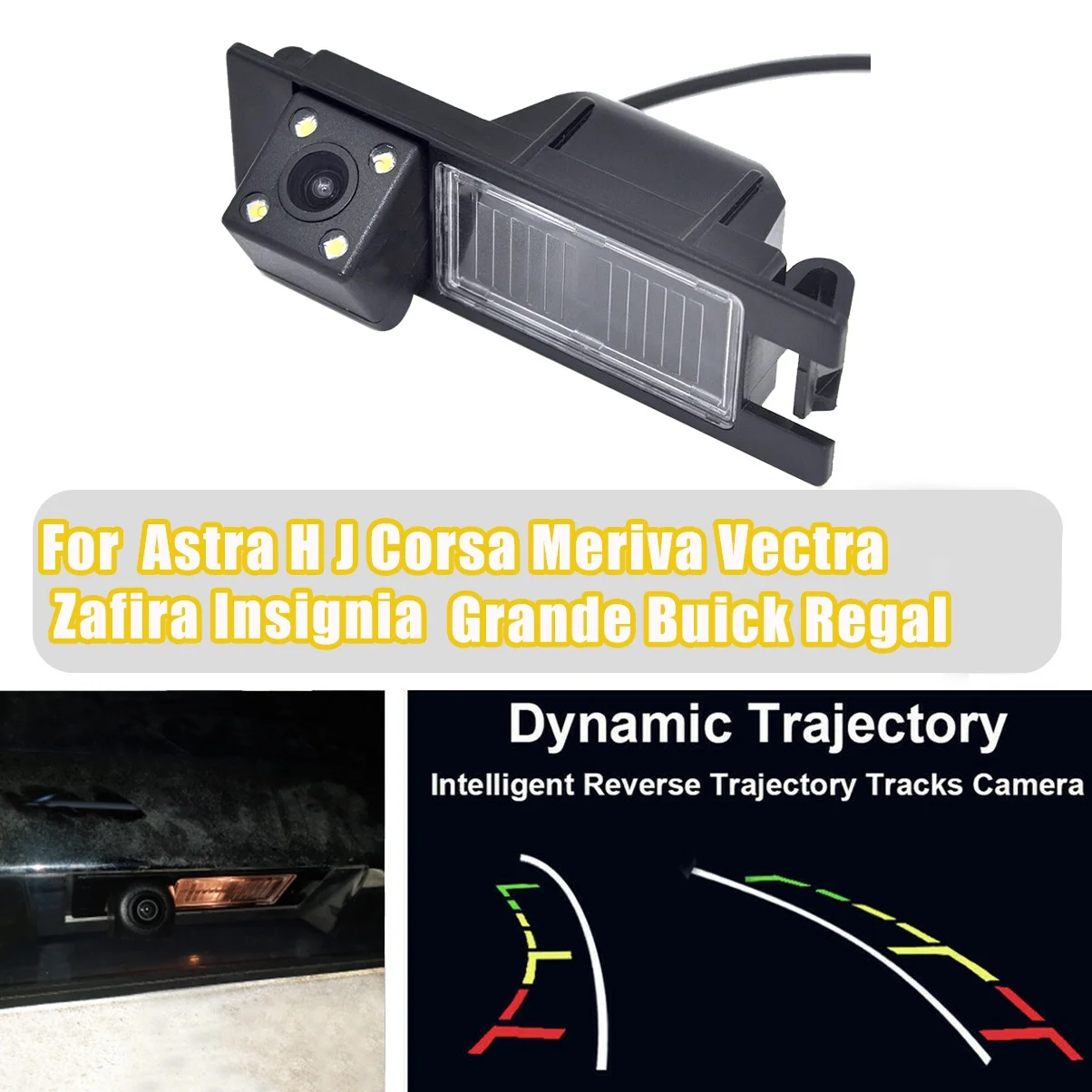 4 LED Dynamic Trajectory HD Rear View Backup Camera Reverse Camera for H J Meriva