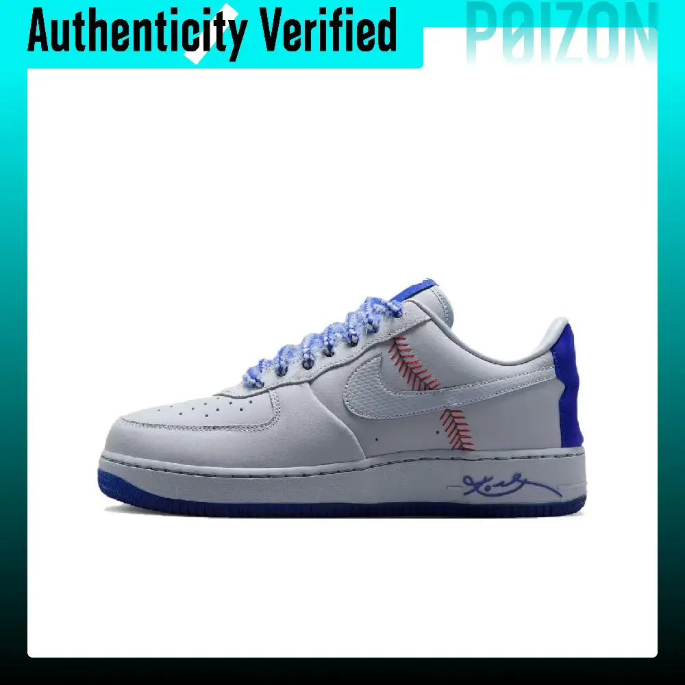 Nike x Kobe Bryant Air Force 1 Low top Skateboard Shoes Men's Gray Blue IQ3920-001