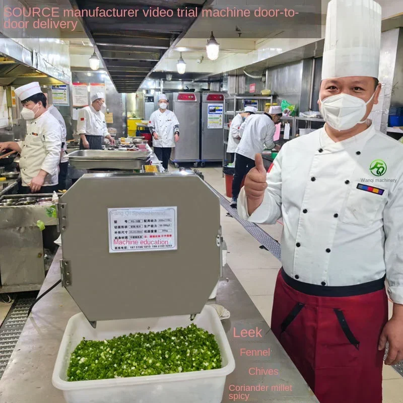 Cortador de verduras comercial para cantina, corte automático de puerros y cebolletas, picado y picado de repollo y pimienta