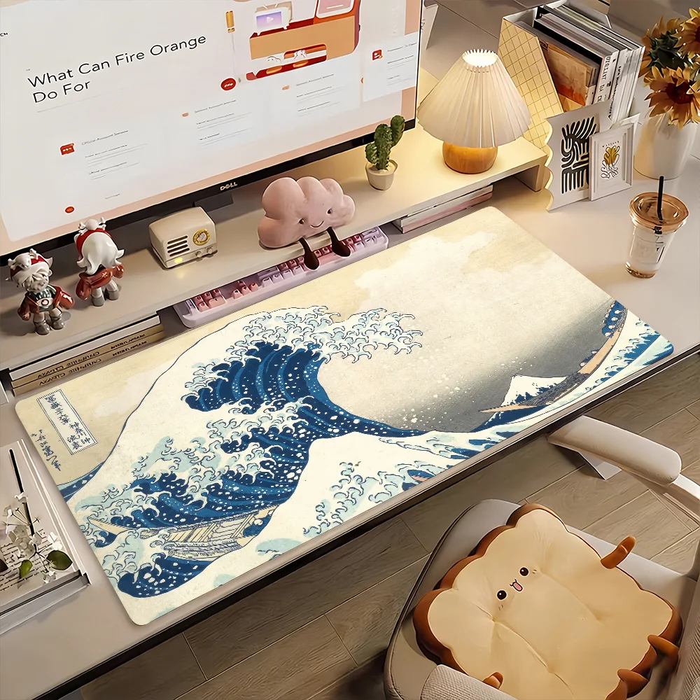 Art U-Ukiyo-e Mouse Pad  Non-slip Locking Edge DeskMat PC Laptop Accessories Rubber Office Keyboard Large Game XXL carpet