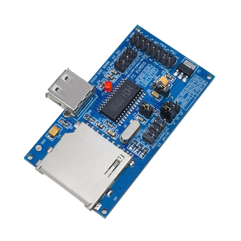 Placa de avaliação da placa de desenvolvimento usb ic módulo ch376 ch376s cartão sd oscilador de cristal porta serial para arduino