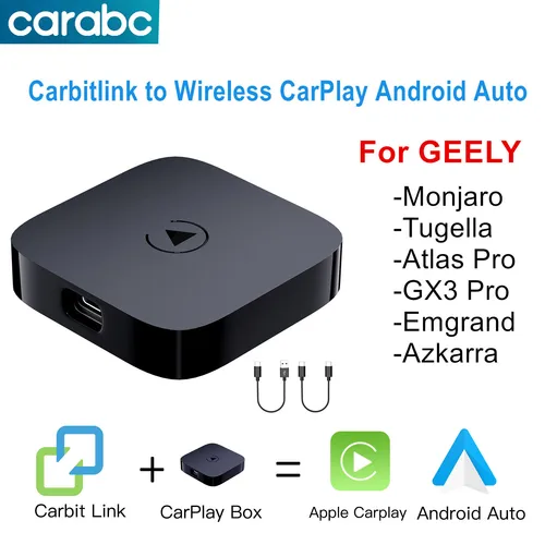 CARABC Carbitlink a CarPlay inalámbrico Android Auto para Geely Tugella Emgrand Monjaro Atlas Pro Azkarra 2022-2024