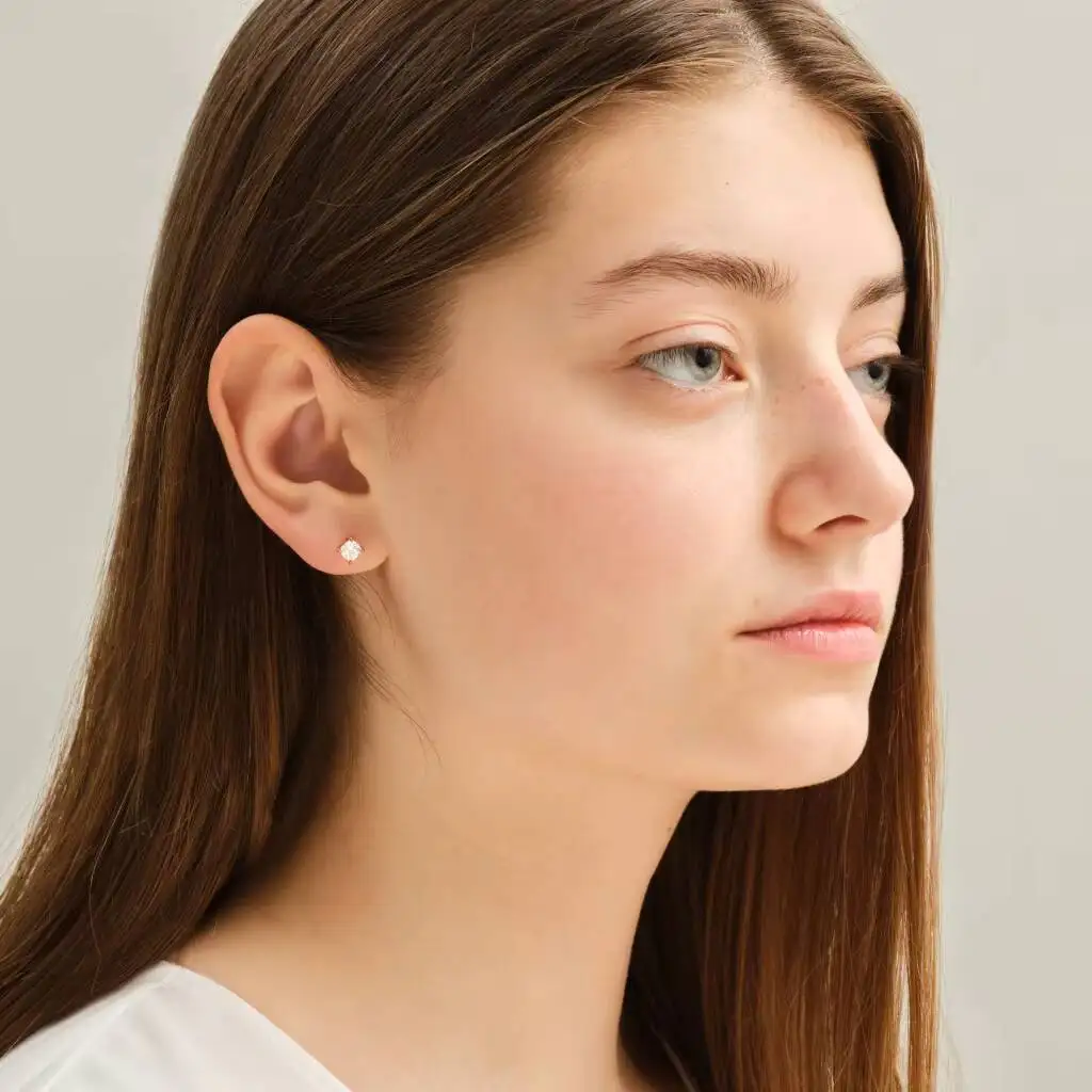 14k Real Solid Gold Jewelry Lab Gold Diamond Earrings IGI GIA Certified Diamond Studs Wedding Set Fine Fashion Studs Asscher