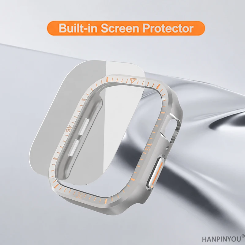 Case + Tempered Glass With Graduated Case For Apple Watch Series 11 10 9 8 7 6 5 4 SE 3 2 Anti-Scratch Cover Screen Protector