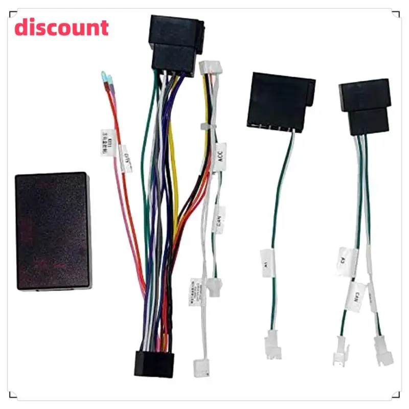 Excellent-Car Audio 16PIN Power Cord Adapter Audio Harness With Canbus Box For Mercedes-Benz W209 2002-2006 W203 2001-2004