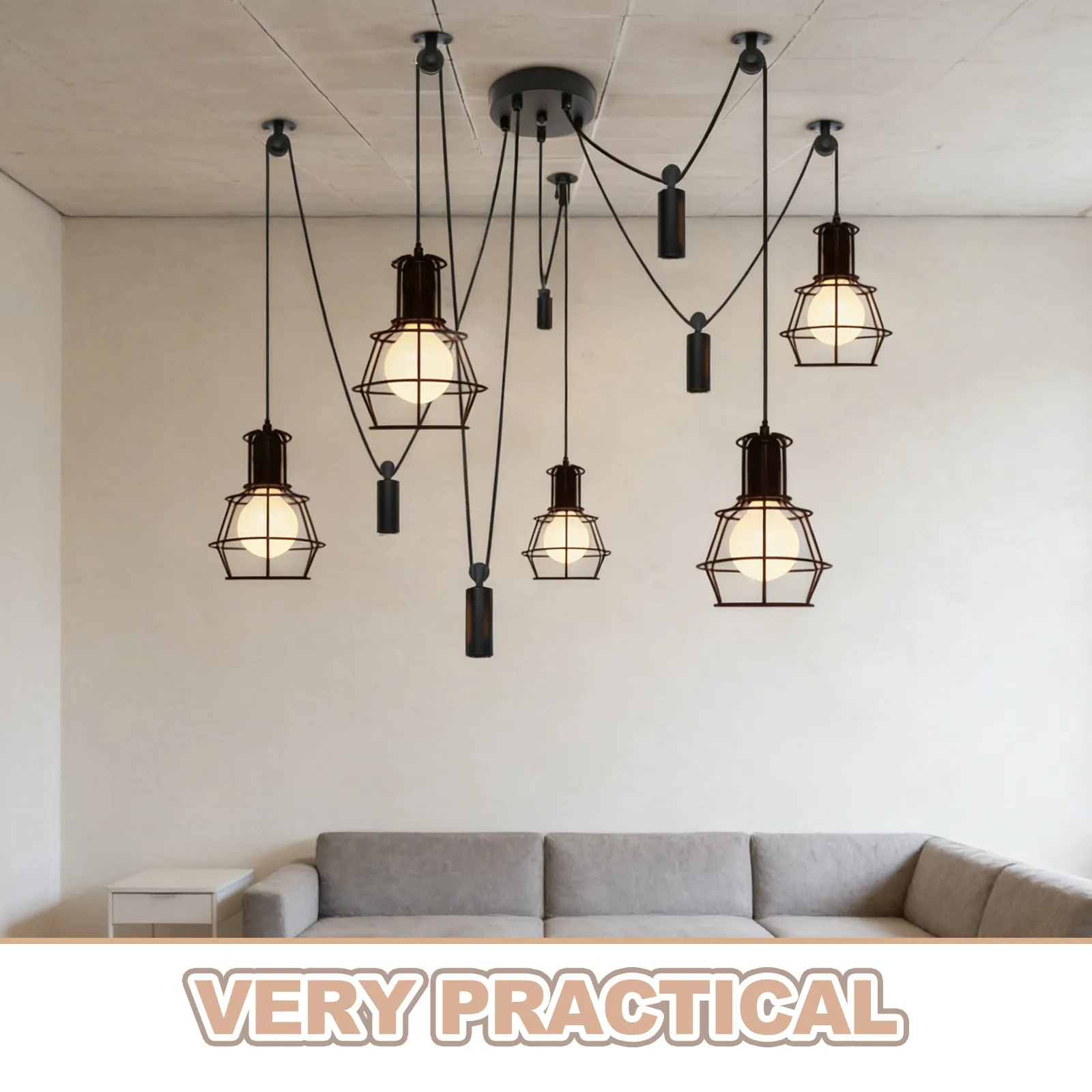 2 Sets ceiling-mounted Pulley For Hanging Chandeliers And Light Fixtures, Heavy Duty Pulley Wheel For Pendant Light Ceiling Lamp
