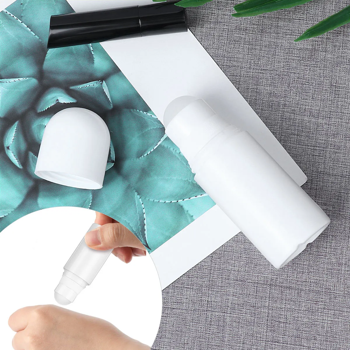 10 ชิ้นขวดลูกกลิ้งพลาสติก 50 มล. รีฟิลได้ สำหรับบรรจุน้ำมันหอมระเหย ป้องกันการรั่วซึม สำหรับน้ำมันหอมระเหยและน้ำหอม