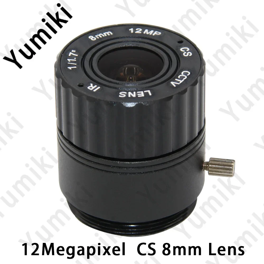 Yumiki 4K Lens 12Megapixel Fixed CS Lens 8mm 70 Degree View 25m distance For 4K IP CCTV Box Camera