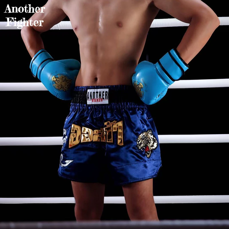 

Шорты для тайского бокса, женские и мужские боксерские шорты, детская тренировочная одежда премиум-класса с вышивкой ММА, штаны для борьбы, кикбоксинга, бокса