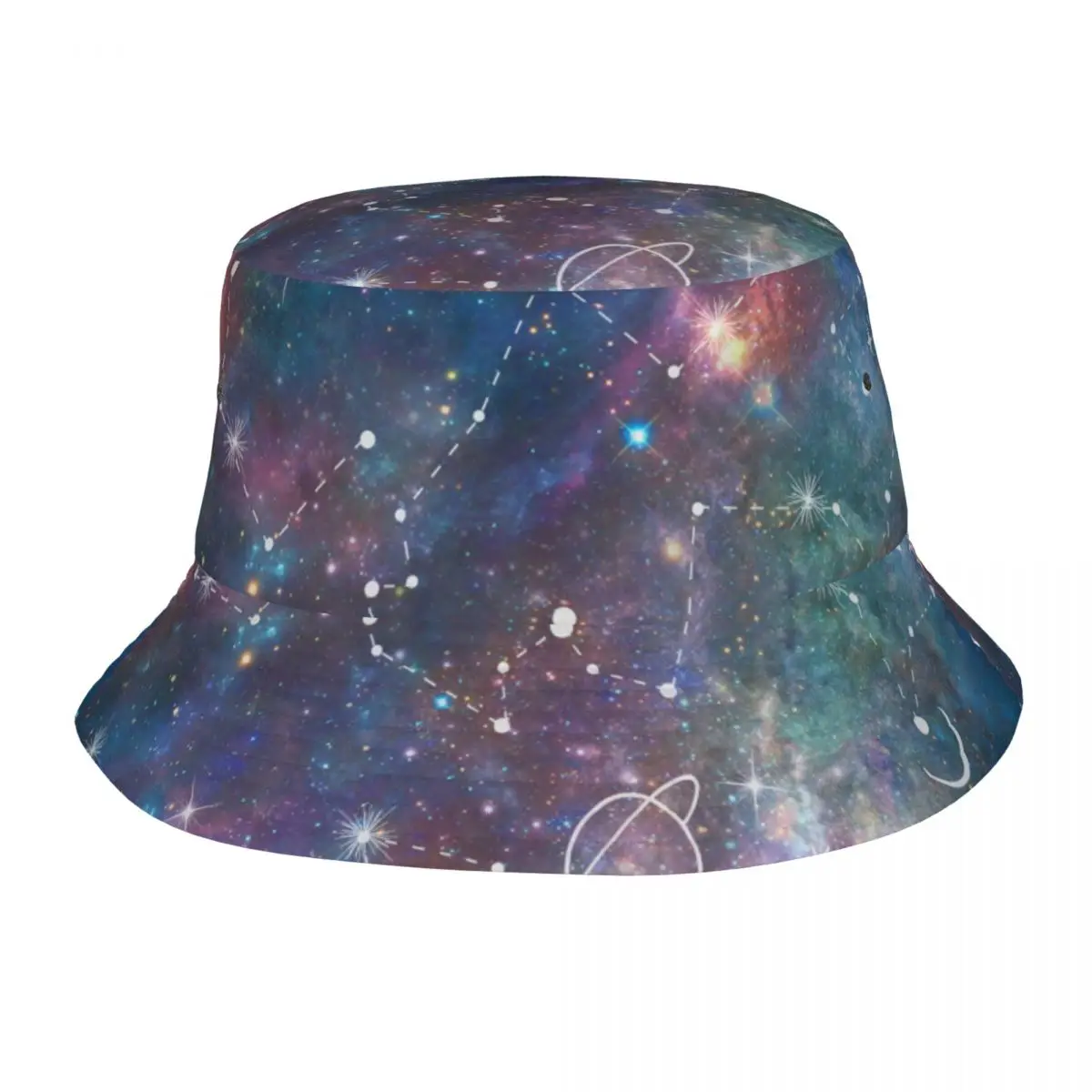 Bucket Hat Unisex Bob Cap Hip Hop Gorros Constellation Moon And Planet Galaxy Panama Cap Beach Sun Fishing Hat