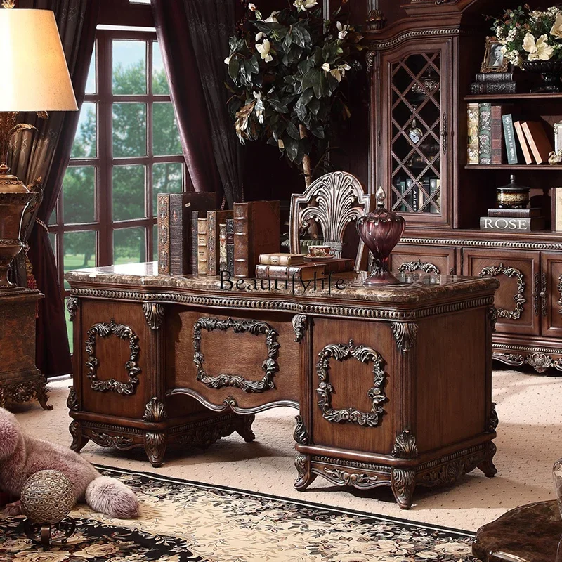 

yj19 American antique luxury quality desk European class desk home high-end