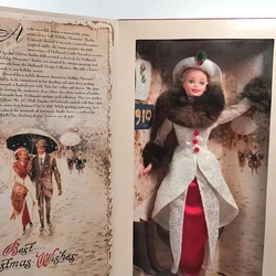 Original Barbie Doll 1995 Best Christmas Wishes Holiday Memories Special Edition Collectible Dolls Toy for Girls Red Satin Dress