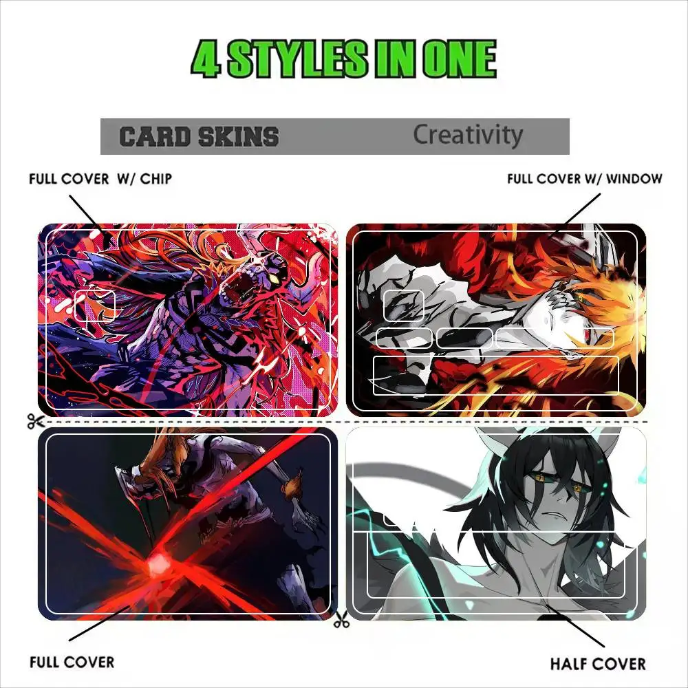 Bleach Ichigo Kurosaki Sosuke Byakuya Kuchiki Ulquiorra Rukia Film Tape Skin for Credit Card Debit Card Waterproof Stickers