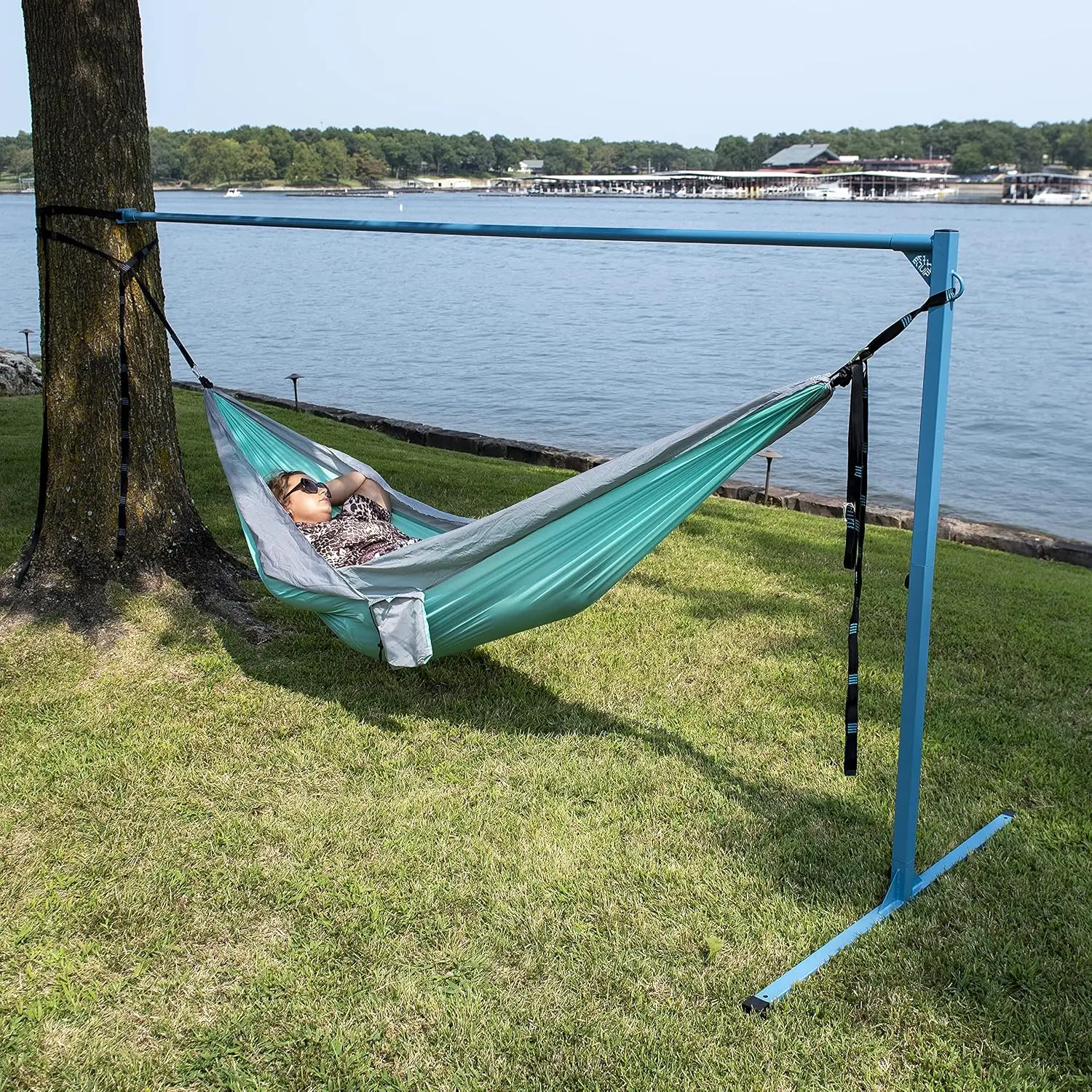 Single Point Portable Hammock Stand for Camping & Outdoor Lounging, 400lbs Capacity, Customized