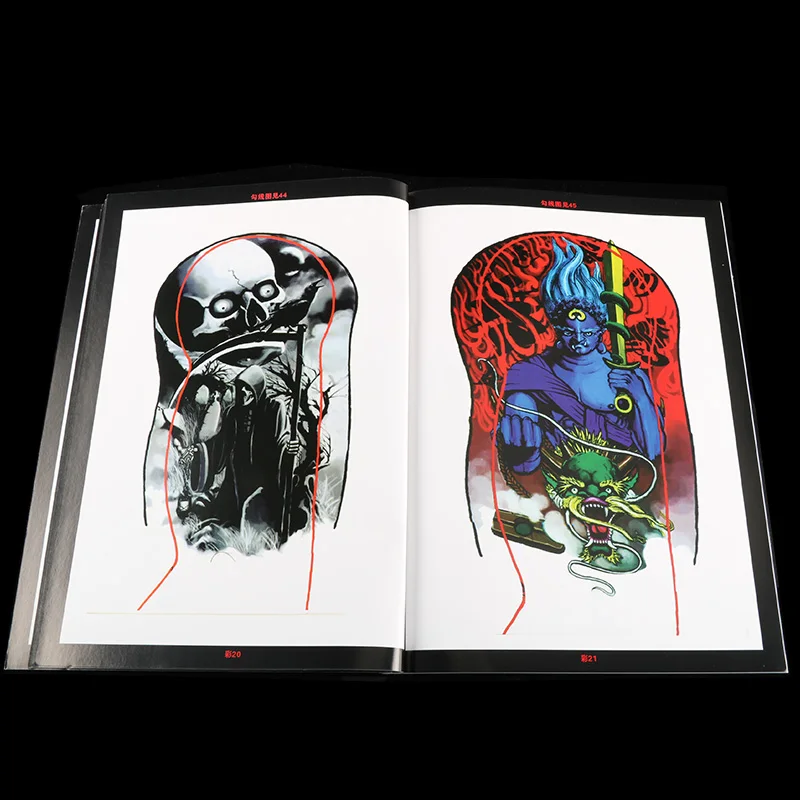 كتب وشم CIQING والذراعين والساقين وفن الجسم والمخطوطات واللوحات وأنماط الوشم #3