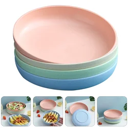 4 Pcs Plate Plastic Plates Pallets Salad Dinner Serving Round Polypropylene (pp) Food Dish Home Child Dishes