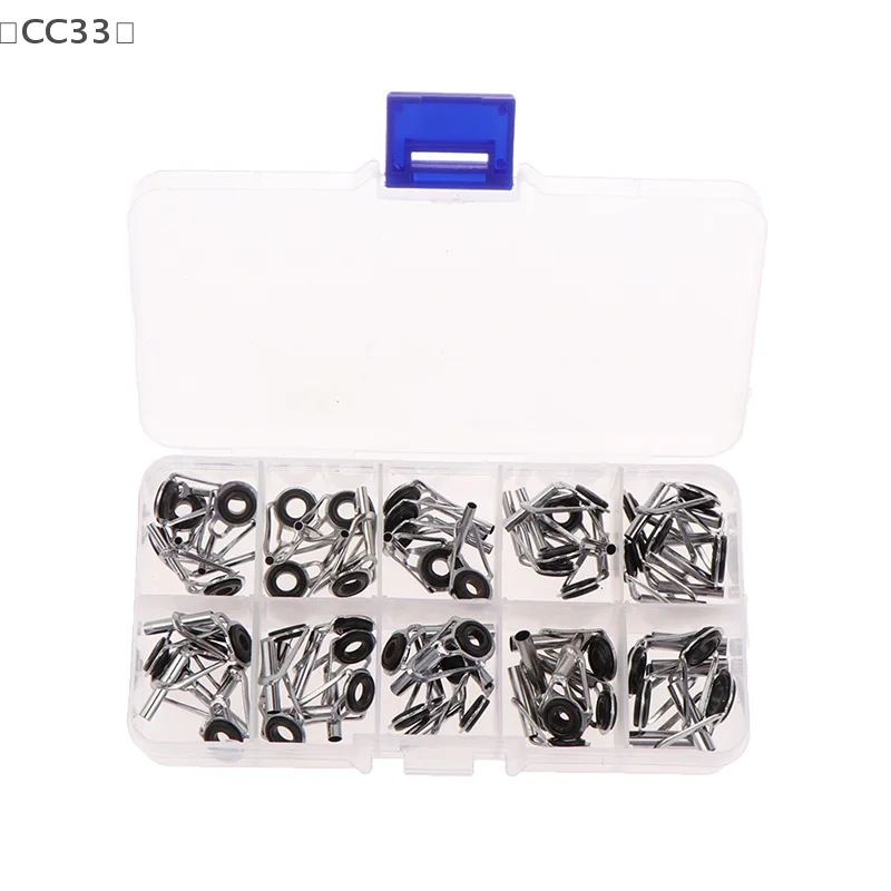 

らCC33izzato50 шт/Коробка размер 1-10 # Набор для ремонта направляющих удочки, набор для ремонта наконечников, кольца для глаз «сделай сам», направляющая для удочки, рыболовные снасти