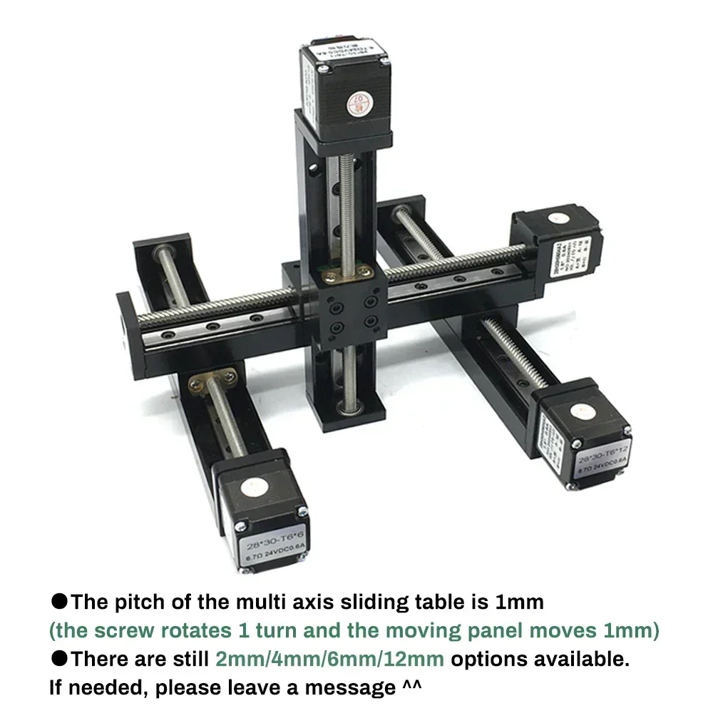 YunDuan XY/XYZ Axis Sliding Table T06 Mini Trapezoidal Lead Screw Linear Rail Motor Kit Motorized Gantry Linear Rail Guide Stage