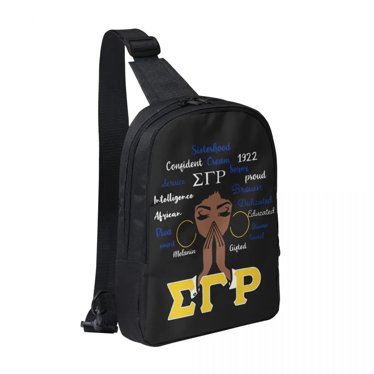 Sigma SGR Gamma Rho Crossbody Sling Backpack Shoulder Sling Chest Bag Adjustable Travel Hiking Daypack Outdoor for Women & Men