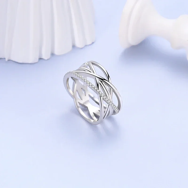 Sterling Silver 925 Sun Moon Heart Shiny Zircon Original Finger Ring Luminous Dreamcatcher Rings dla kobiet Drobna biżuteria Prezenty