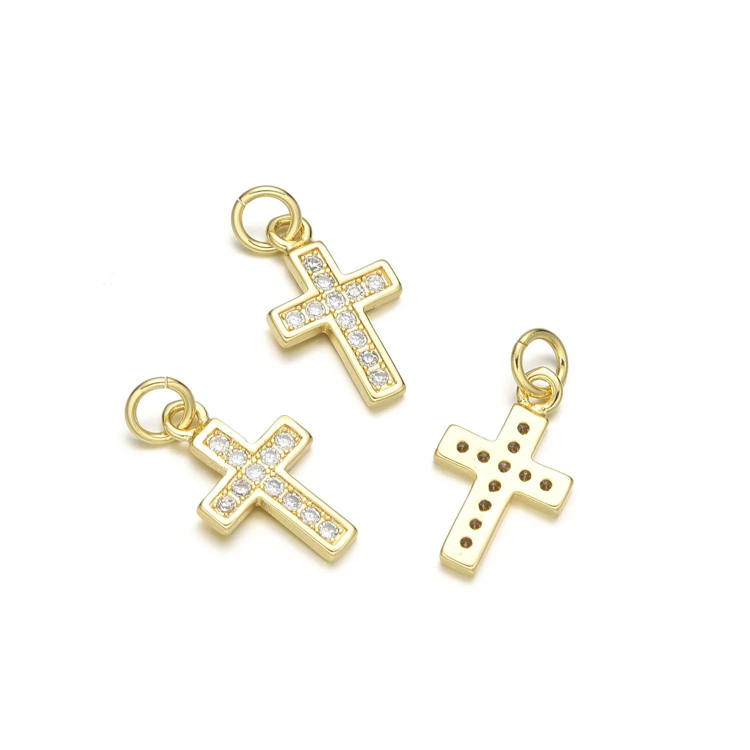 5pcs North America's Virgin Mary Zircon Cross Pendant Accessories DIY Bracelet Necklace Jewelry Production Material Wholesale