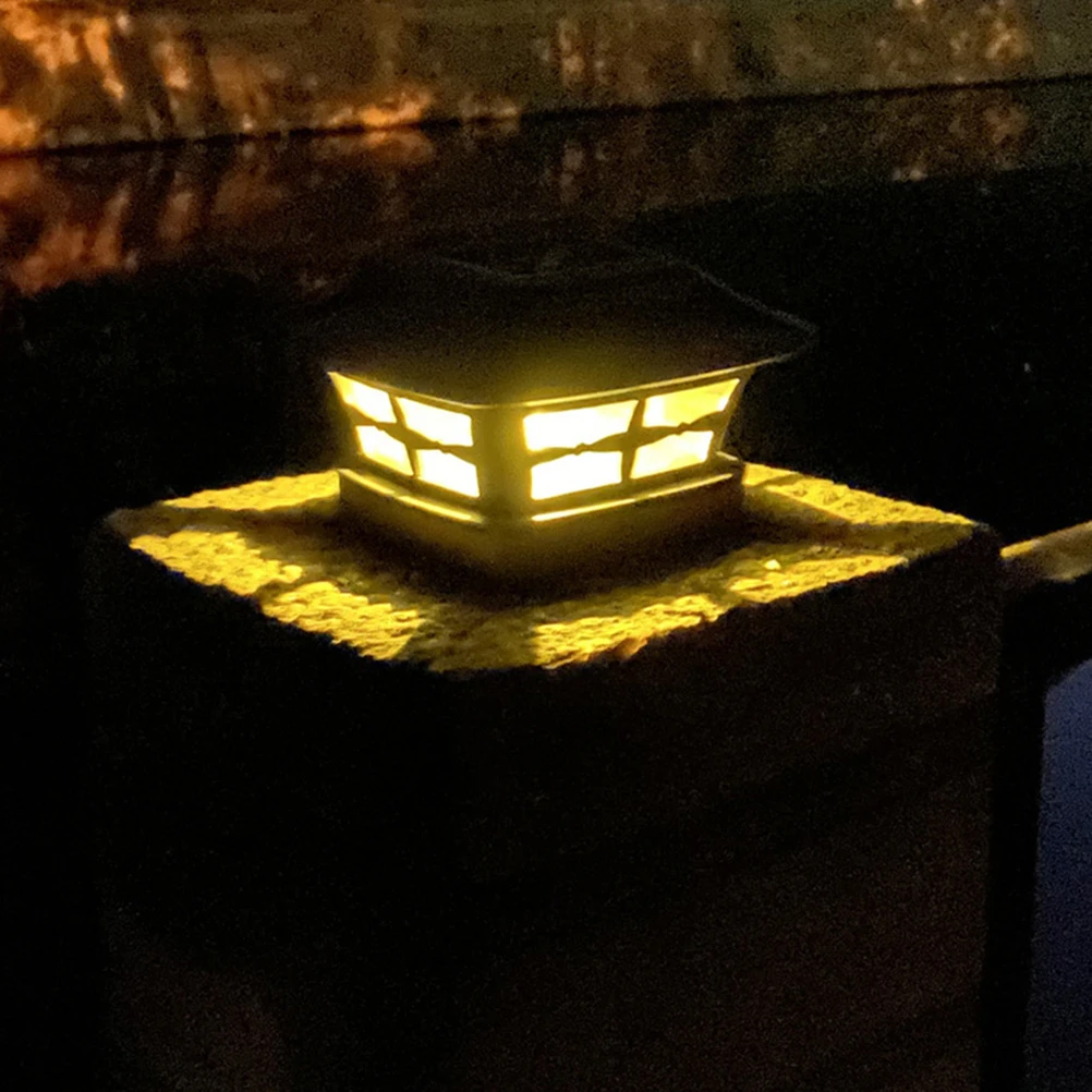 

Solar Post Lamp Outdoor Lights Pillar Lighting Tool Water Proof Waterproof Plastic Garden Fence