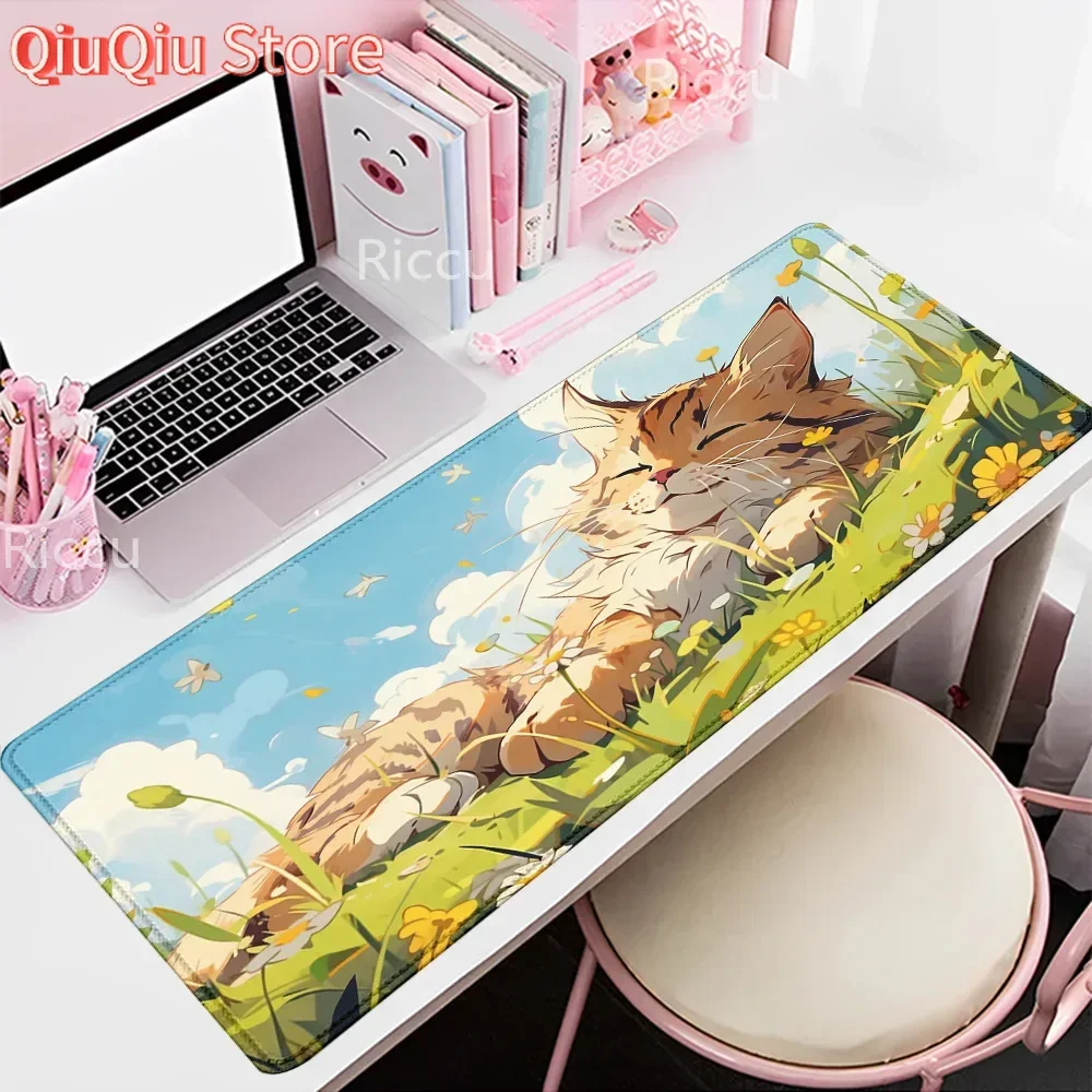 

Cute Cat Large Gaming Keyboard mouse pad XL Computer Gamer Tablet Mause pad Long teclado mousepad XXL 900x400 Play Mice Mats