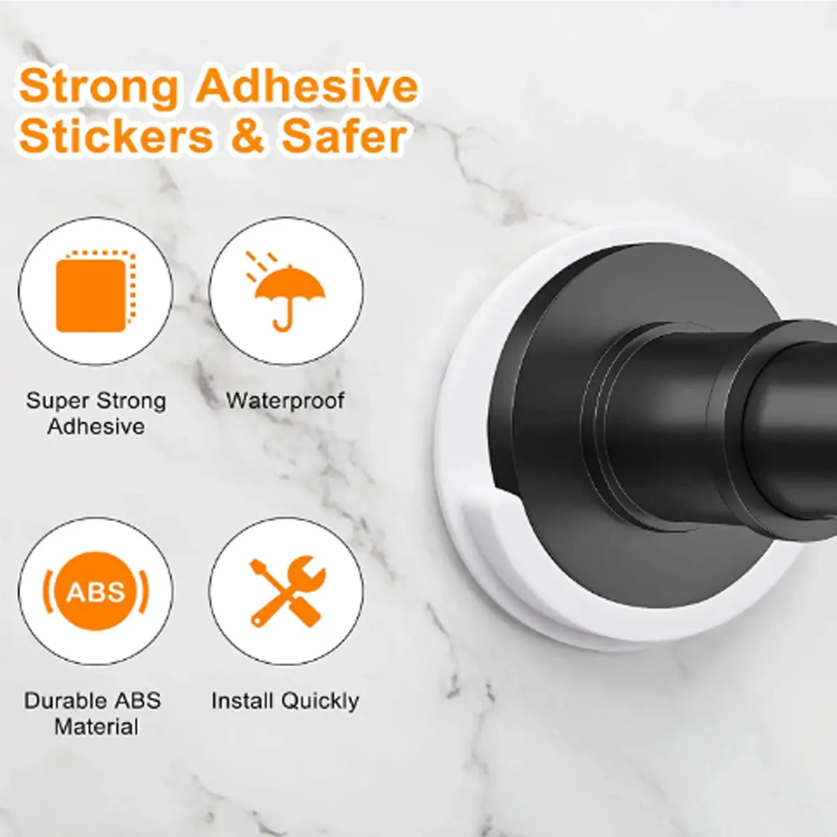 4Pcs Self Adhesive Shower Rod Holders No Drilling Shower Curtain Rod Support For Wall Shower Curtain Hanger Wall Mount Tool DIY view 2