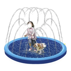 Pet Dog Toys Play Cooling Mat Inflatable Water Spray Pad Mat Tub Pet Sprinkler Pad Swimming Pool Outdoor For Dog Summer Cool