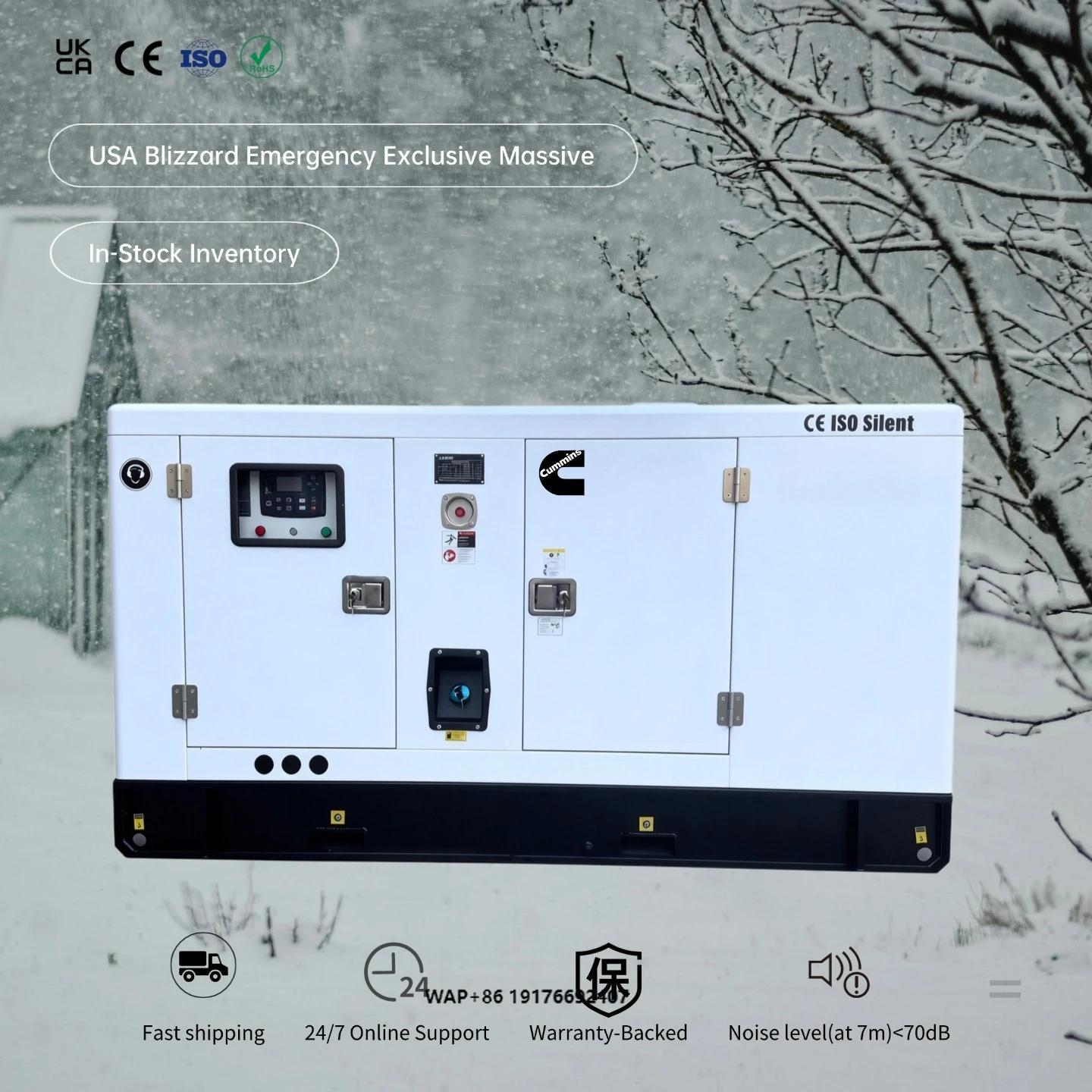 Fast Delivery Fast Installation 50KW Cummins Generator Economical Efficient Portable ’Diesel Generator Energy Saving High Output