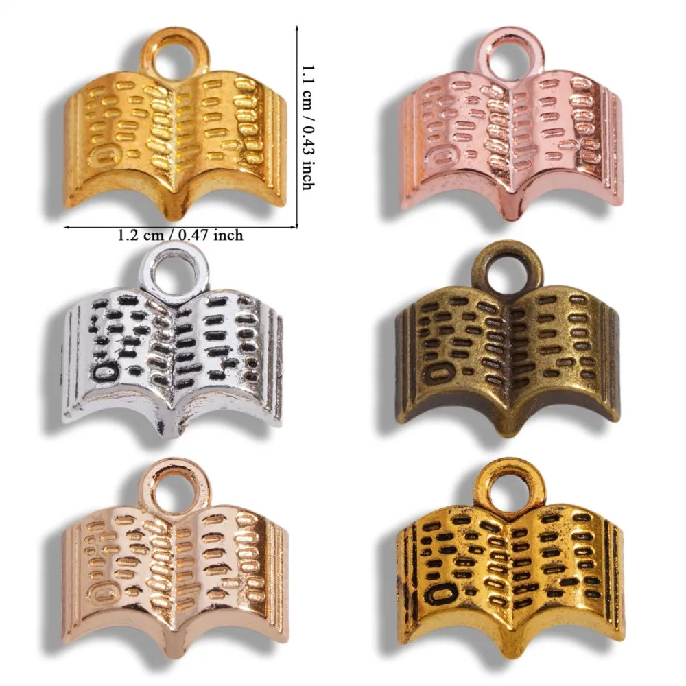 10/20/100pcs Charms Open Book 12x11mm Student Stationery Pendants For DIY Handmade Necklaces Bracelets Jewelry Making Supplies - view 2