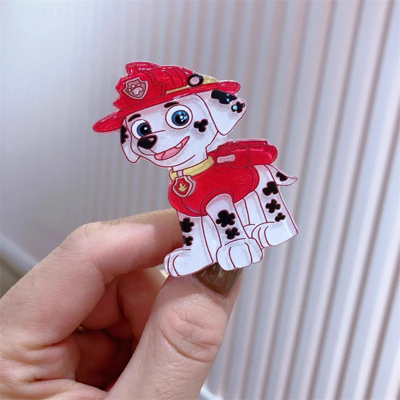 Paw Patrol Cartoon Acrylic Hairpin Kawaii Kid Hair Accessories Cute Anime Peripheral Hair Clip Children Birthdays Holiday Gift