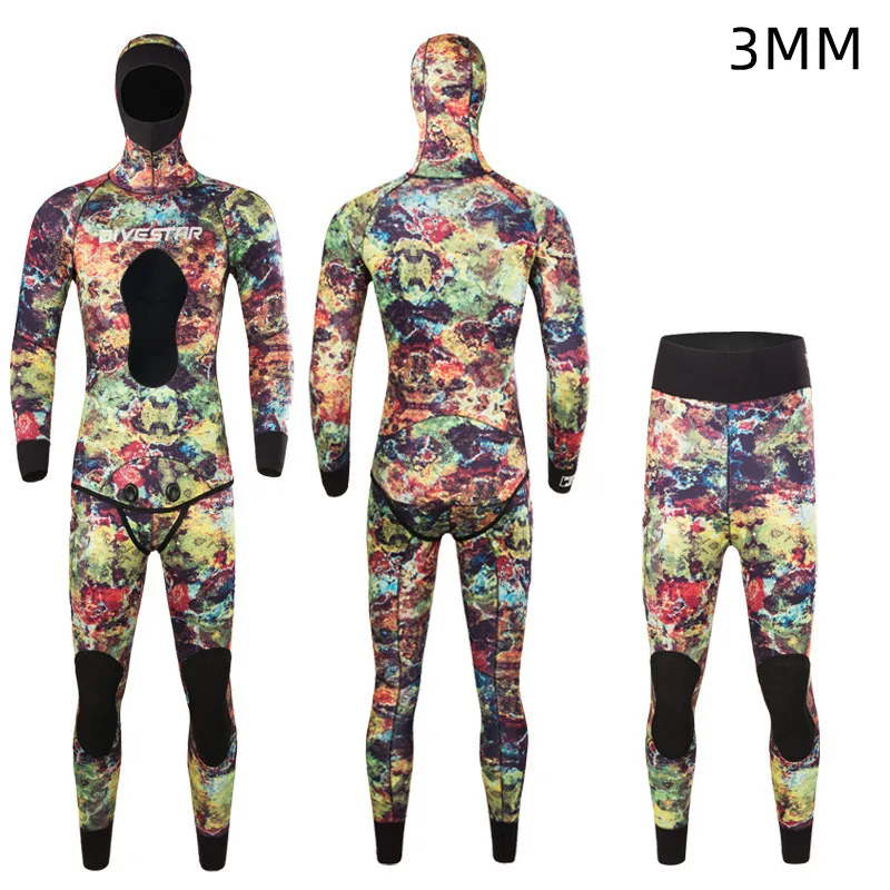 

3MM Neoprene Camouflage Spearfishing Diving Suit Of 2 Pieces Scuba Snorkeling Underwater Hunting Surfing Swim Keep Warm Wetsuit